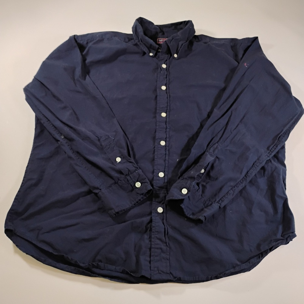 Steve & Barry's Men's XL  100% Cotton Navy Btn. Up Long Sleeve Dress Shirt